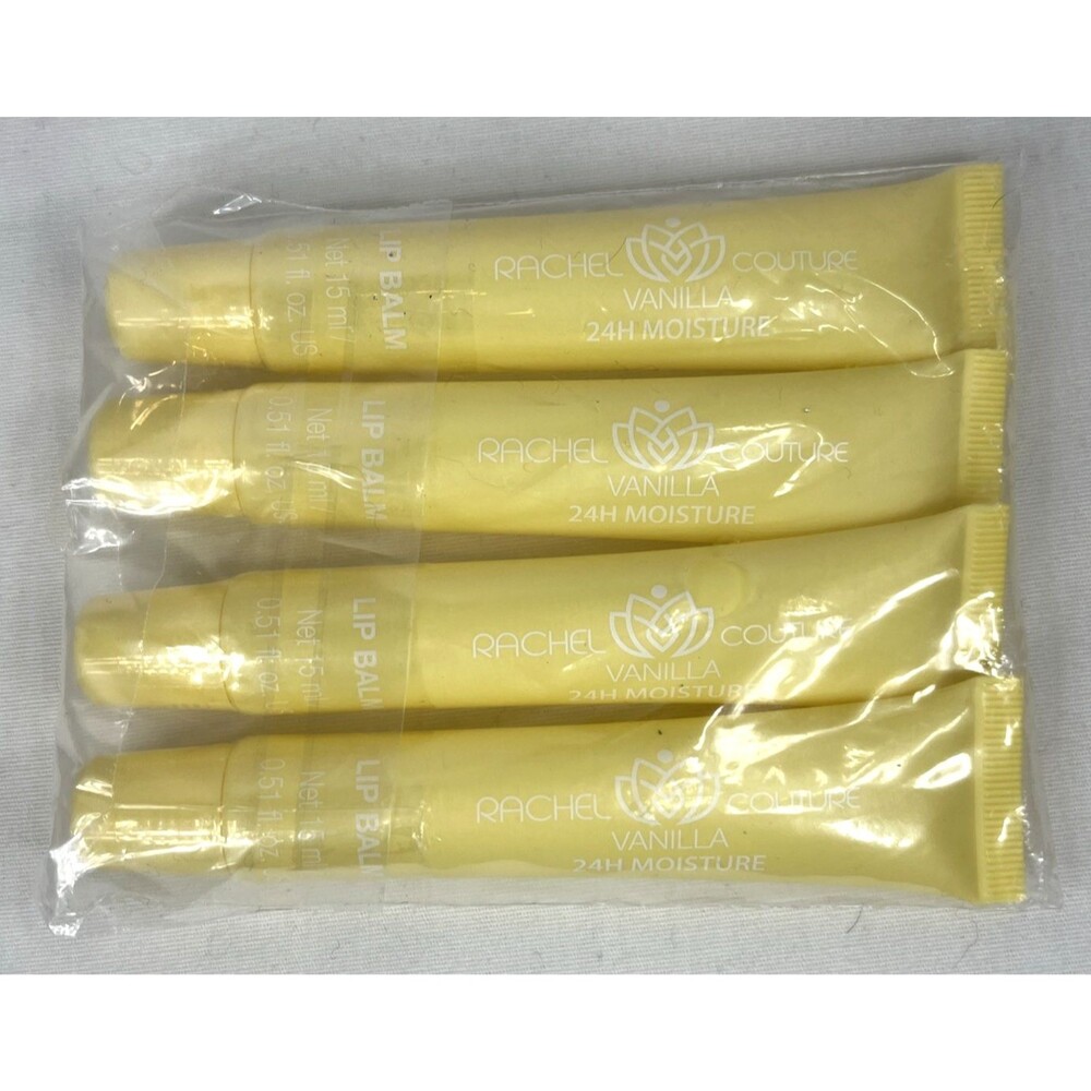 Rachel Couture 24H Moisture Lip Balm Vanilla 0.51 fl oz Pack of 4 NEW